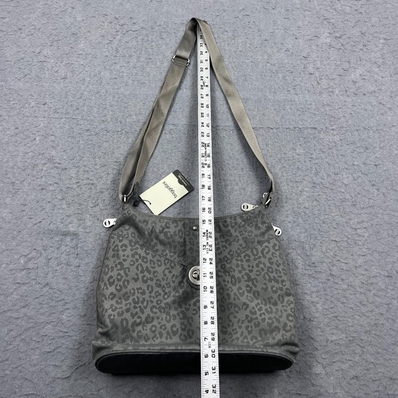 Baggallini Helsinki Bag Large Pewter Animal Print Crossbody Shoulder Travel Hobo - Picture 5 of 13